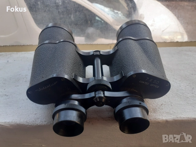 Голям стар бинокъл 7/50, снимка 2 - Антикварни и старинни предмети - 53339848