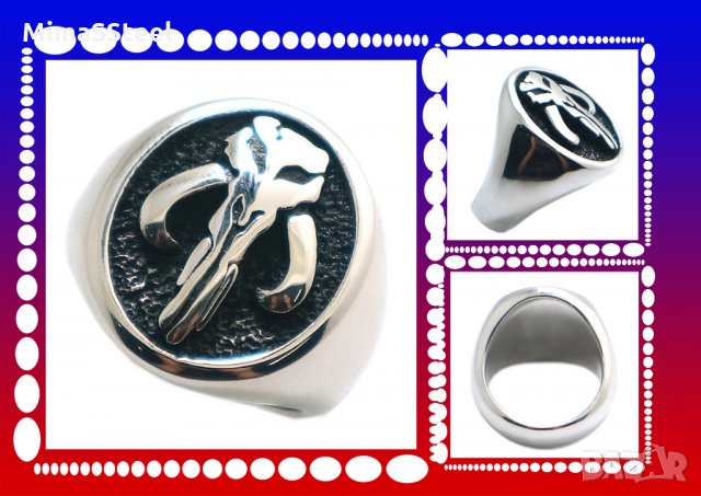 Мъжки стоманен пръстен Stainless Steel 316L Мамут, снимка 10 - Пръстени - 28959090