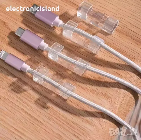 Самозалепваща се прозрачна кабелна скоба, държач за кабел, органайзер, снимка 9 - Други стоки за дома - 48352702