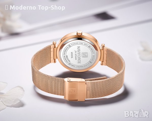 Дамски часовник NAVIFORCE Gold/Silver 5018 RGW., снимка 6 - Дамски - 34728249
