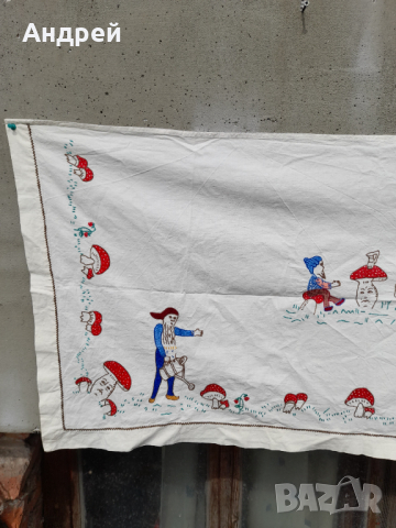 Старинен бродиран ковьор,покривка за стена #243, снимка 2 - Антикварни и старинни предмети - 44857746