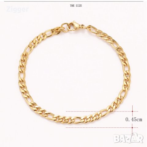 Гривна от медицинска стомана плетка Картие цвят златен/злато, снимка 2 - Гривни - 27600416