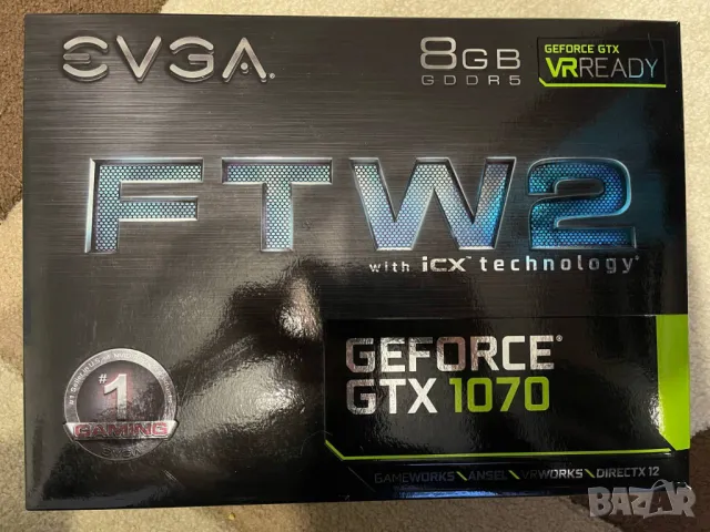 EVGA GTX 1070 FTW2 пълен комплект, снимка 1 - Видеокарти - 48983358