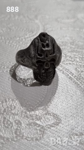 Пръстен " удължен демонски череп " , снимка 4 - Пръстени - 43275082