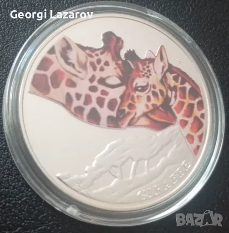 ТУВАЛИ 2014 ПЛАКЕТ .ЖИРАФИ, снимка 5 - Нумизматика и бонистика - 49453005