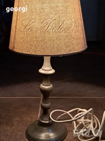 настолна лампа с метален цинков пиедестал    4/6, снимка 8 - Антикварни и старинни предмети - 49072794