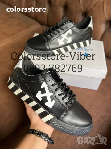 Мъжки черни кецове  Off White-BR53pi, снимка 4 - Кецове - 48268114