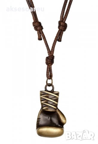 Колие боксова ръкавица пънк боксови ръкавици, кожена огърлица, дължината може да се регулира свободн, снимка 3 - Колиета, медальони, синджири - 38282768