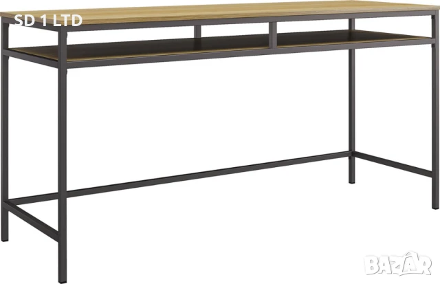 Офис бюро c дървен плот Loft24 21209966 метална рамка офис бюро работна маса, снимка 2 - Бюра - 51189899