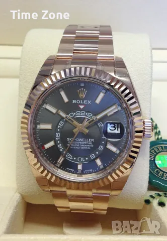 Rolex Sky-Dweller 42mm Everose Gold Dark Rhodium Dial Automatic Различни Варианти, снимка 3 - Мъжки - 48183537