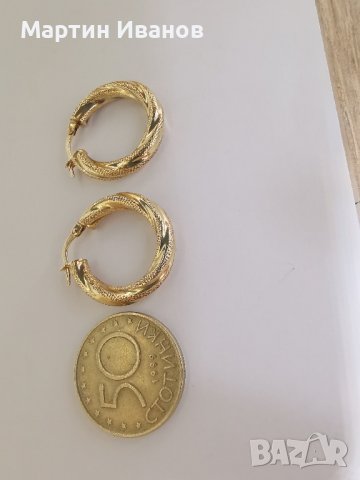 Златни обеци халки 10, снимка 6 - Обеци - 43688893