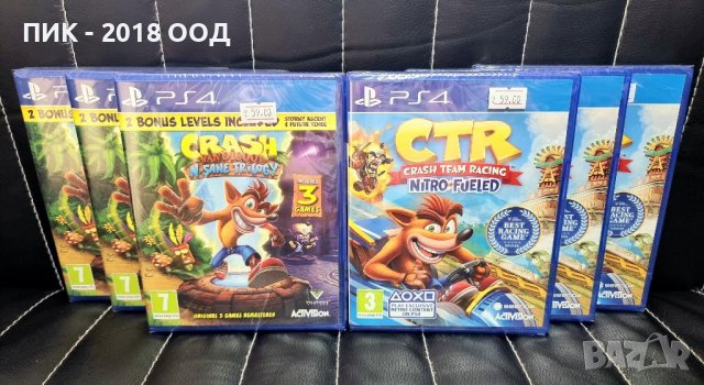 Чисто нови  Crash Bandicoot N-sane Trilogy и Crash Team Racing за PS4, снимка 1 - Игри за PlayStation - 38033857