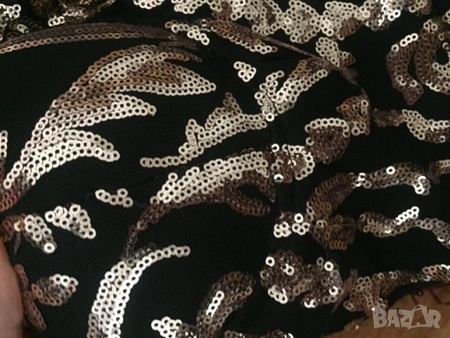 Луксозна къса черна официална рокля с пайети, снимка 9 - Рокли - 27596054