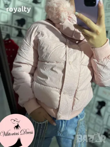 Късо дамско зимно розово яке , снимка 8 - Якета - 49201258