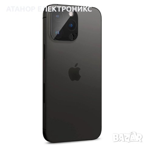 Стъклен протектор за камера за iPhone 14 Pro / 14 Pro Max (черен), снимка 3 - Фолия, протектори - 43776130