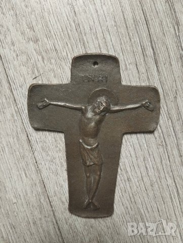 Месингов кръст,разпятие, снимка 1 - Други ценни предмети - 43451448
