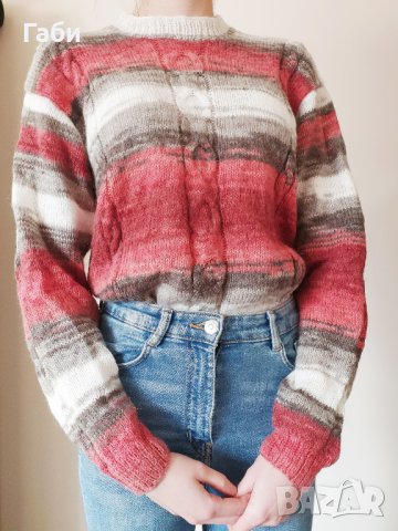 Ръчно плетена блуза, мохерна в три цвята, снимка 7 - Блузи с дълъг ръкав и пуловери - 27802296