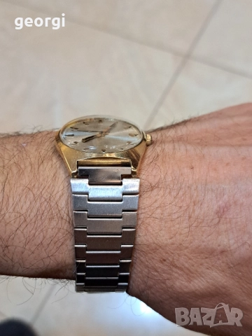 съветски позлатен часовник Poljot с метална верижка Полет , снимка 10 - Мъжки - 52668207