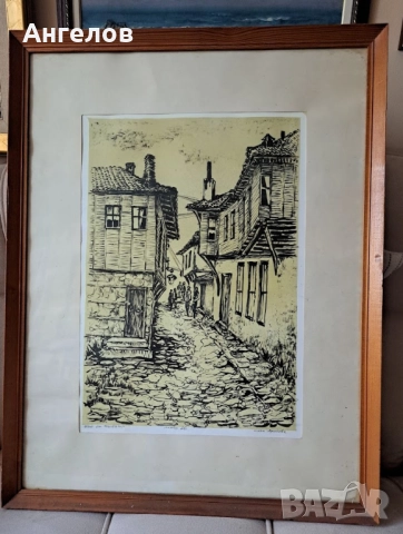 "Несебър" от голямата графичка Сузи Аронова(1920-2020), снимка 1