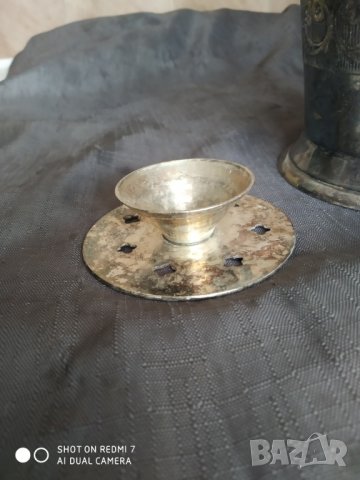 посребрен месингов ледарник, снимка 5 - Антикварни и старинни предмети - 33540463