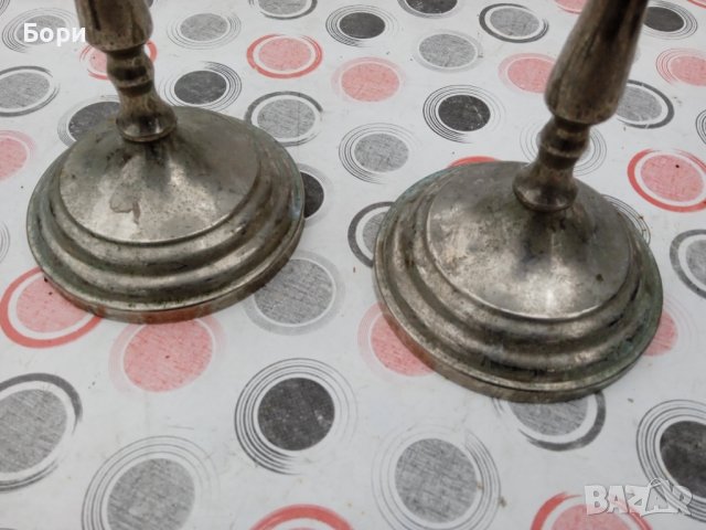 Бронзови свещници 2 броя, снимка 3 - Антикварни и старинни предмети - 38989301