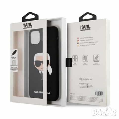 Оригинален калъф гръб кейс Karl Lagerfeld Silicone Cover - iPhone 11 (6.1), Черен, снимка 6 - Калъфи, кейсове - 36481305