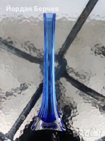 Ваза синьо стъкло, снимка 2 - Други - 49966634
