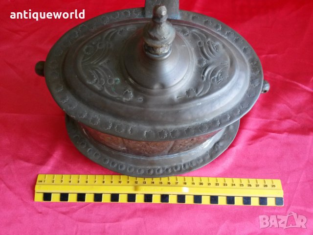 Стар Ръчно Кован Голям Бронзов ОСМАНСКИ Съд , снимка 6 - Антикварни и старинни предмети - 26886080