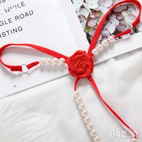 Стимулиращи еротични прашки с роза и перлени топчета - Код:1320, снимка 10 - Бельо - 51988619