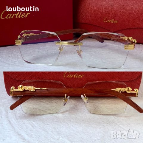 Cartier висок клас слънчеви очила Мъжки Дамски слънчеви с дървени дръжки, снимка 4 - Слънчеви и диоптрични очила - 40531947