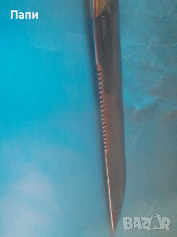 Голям ловен нож от биволски рог с бронз, снимка 7 - Ножове - 38390874