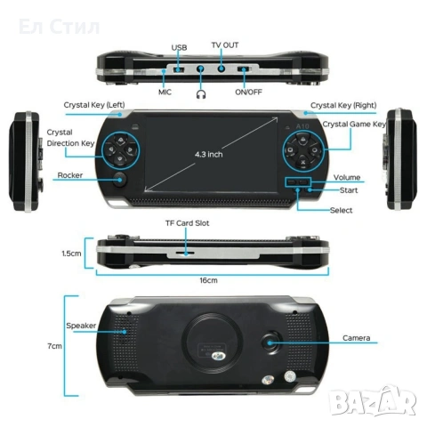 Конзола за игри с 8 GB памет, 4,3 инча дисплей PSP21, снимка 5 - Други игри и конзоли - 53309920