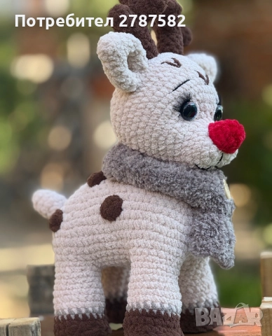 Плетен Елен на една кука, снимка 2 - Декорация за дома - 52064623