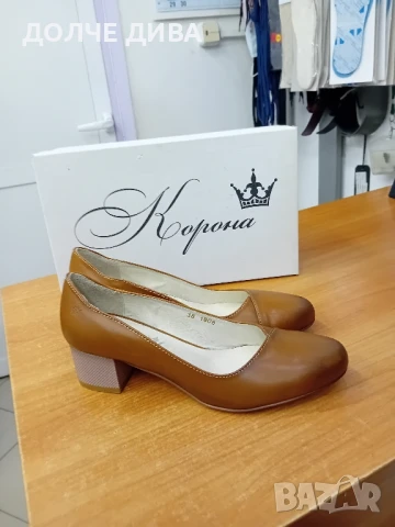 Намаление Дам.обувки м1808 светло кафе естествена кожа , снимка 2 - Дамски обувки на ток - 51205099