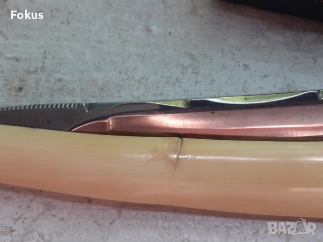 Прекрасен френски бръснач с дръжка от слонова кост, снимка 6 - Антикварни и старинни предмети - 53370184