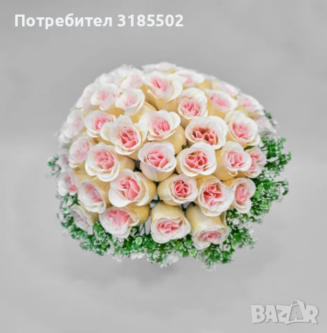 Елегантен букет от изкуствени рози, снимка 4 - Изкуствени цветя - 51228010
