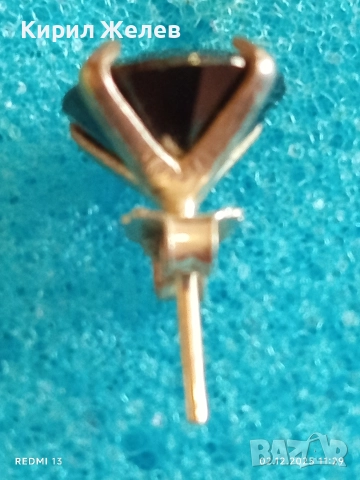 Сребърна обеца ОПУШЕН КВАРЦ ръчна майсторска изработка 31502, снимка 5 - Обеци - 52623477