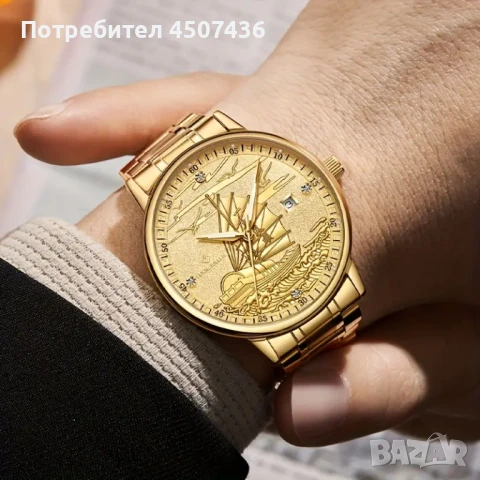 LOUIE JUELEN Дизайнерски,винтидж автоматичен,механичен часовник,21 камъка,Резерва мощност:48 часа, снимка 2 - Мъжки - 51166210