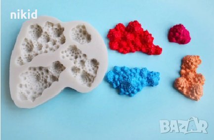 Различни корали камъни мъх силиконов молд форма декорация торта фондан шоколад и др