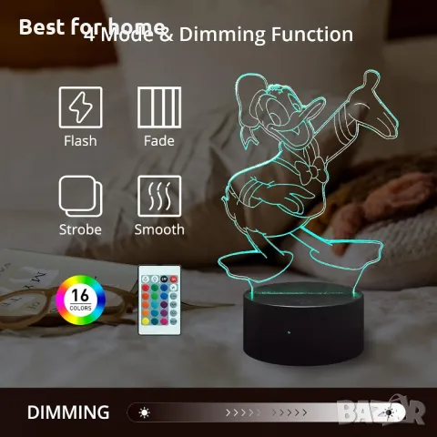 Donald Duck 3D лампи с две плаки, снимка 3 - Други - 48383872