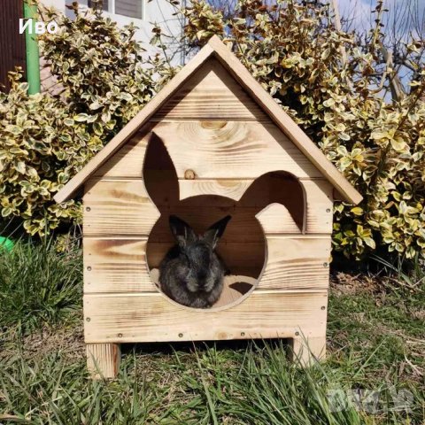 Къща за заек, Къщичка за заек, Клетка за зайче, Колиба за зайци, снимка 6 - Декоративни зайчета - 39263892