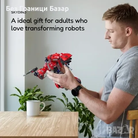 Нов 3 в 1 трансформиращ робот динозавър изтребител 1128 части играчка, снимка 7 - Образователни игри - 48344131