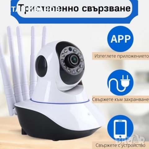 Безжична охранителна IP камера , WiFi, Инфрачервени IR диоди, Аларма, Слот за SD карта, снимка 11 - Камери - 38324554