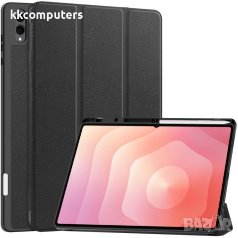 Защитен Кожен калъф за Samsung Galaxy Tab S11 Ultra с Протектор, Стойка и Слот за писалка | Зелен, Ч