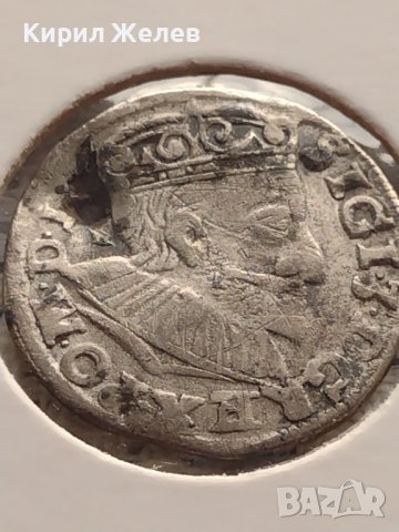 Сребърна монета 3 гроша 1592г. Сигизмунд трети ПОЛША 13709, снимка 4 - Нумизматика и бонистика - 43000901