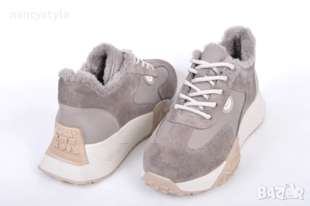 NEW! Дамски маратонки Кожа и Велур с пух, снимка 3 - Маратонки - 52289674