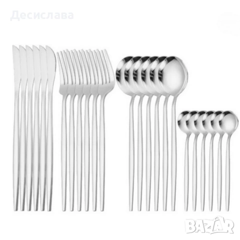 Комплект прибори за хранене от 24 части с луксозен дизайн и магнитна кутия, снимка 16 - Прибори за хранене, готвене и сервиране - 53137416