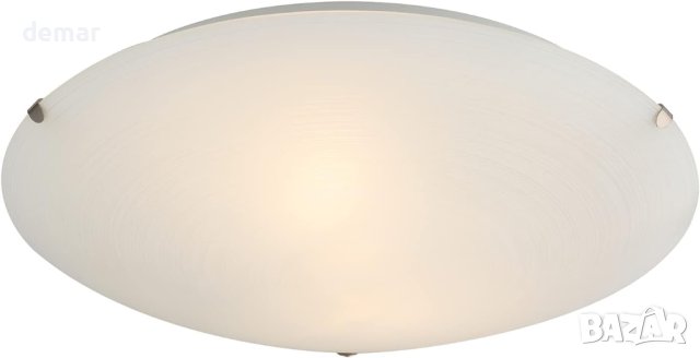 Традиционно матирано бяло 30 см стъклено таванно осветление| 2 x E27 |, снимка 2 - Лампи за таван - 43143679