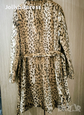 Палто от естествена кожа с косъм, с леопардов принт , снимка 6 - Палта, манта - 53061112