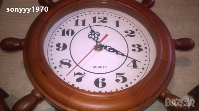 голяма котва с рул-дървена с часовник-42х31х6см-внос холандия, снимка 13 - Колекции - 27965272